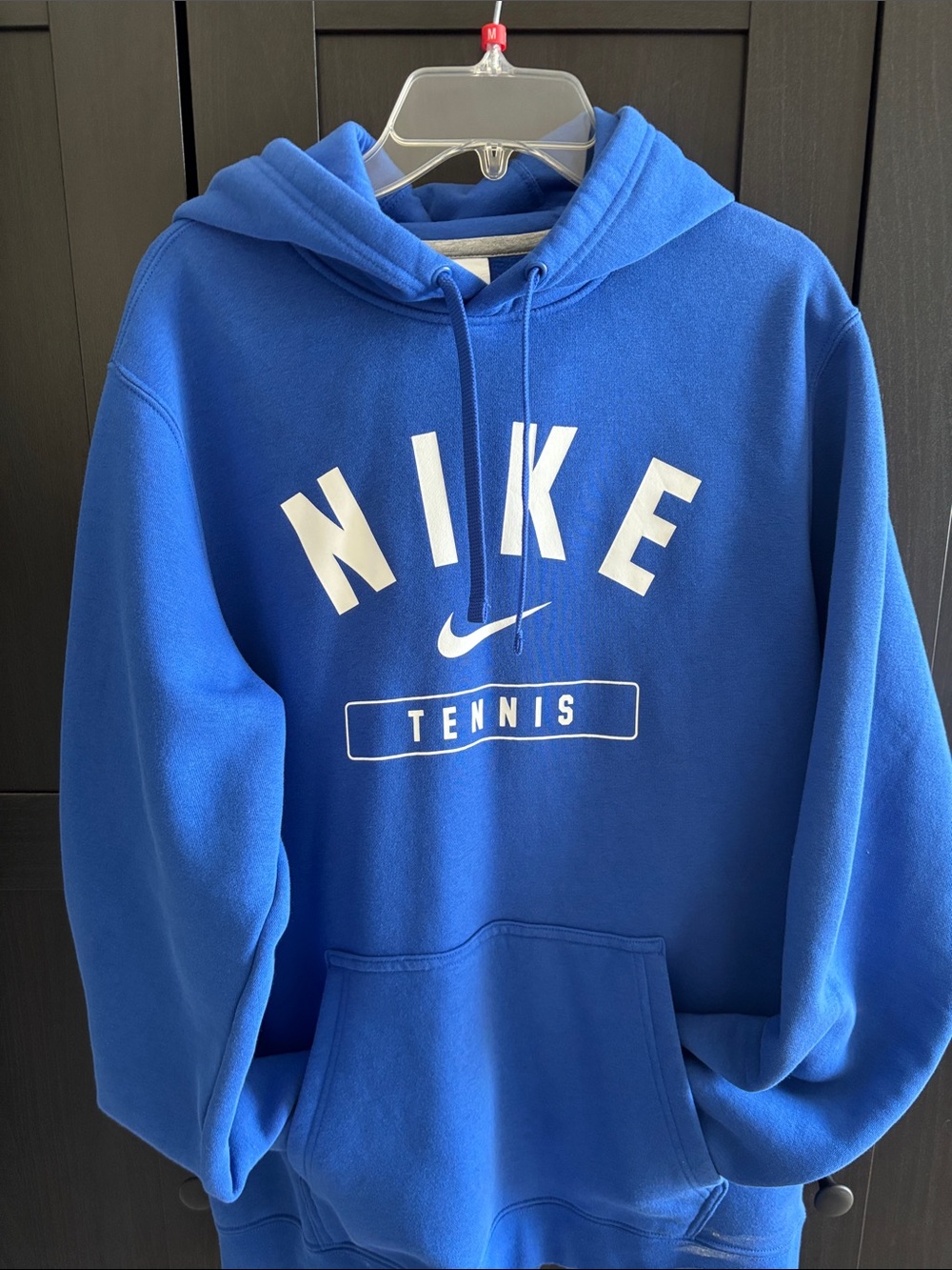 Nike Men's Royal Blue Tennis Crewneck Hoodie with White Logo - Picture 2 of 3
